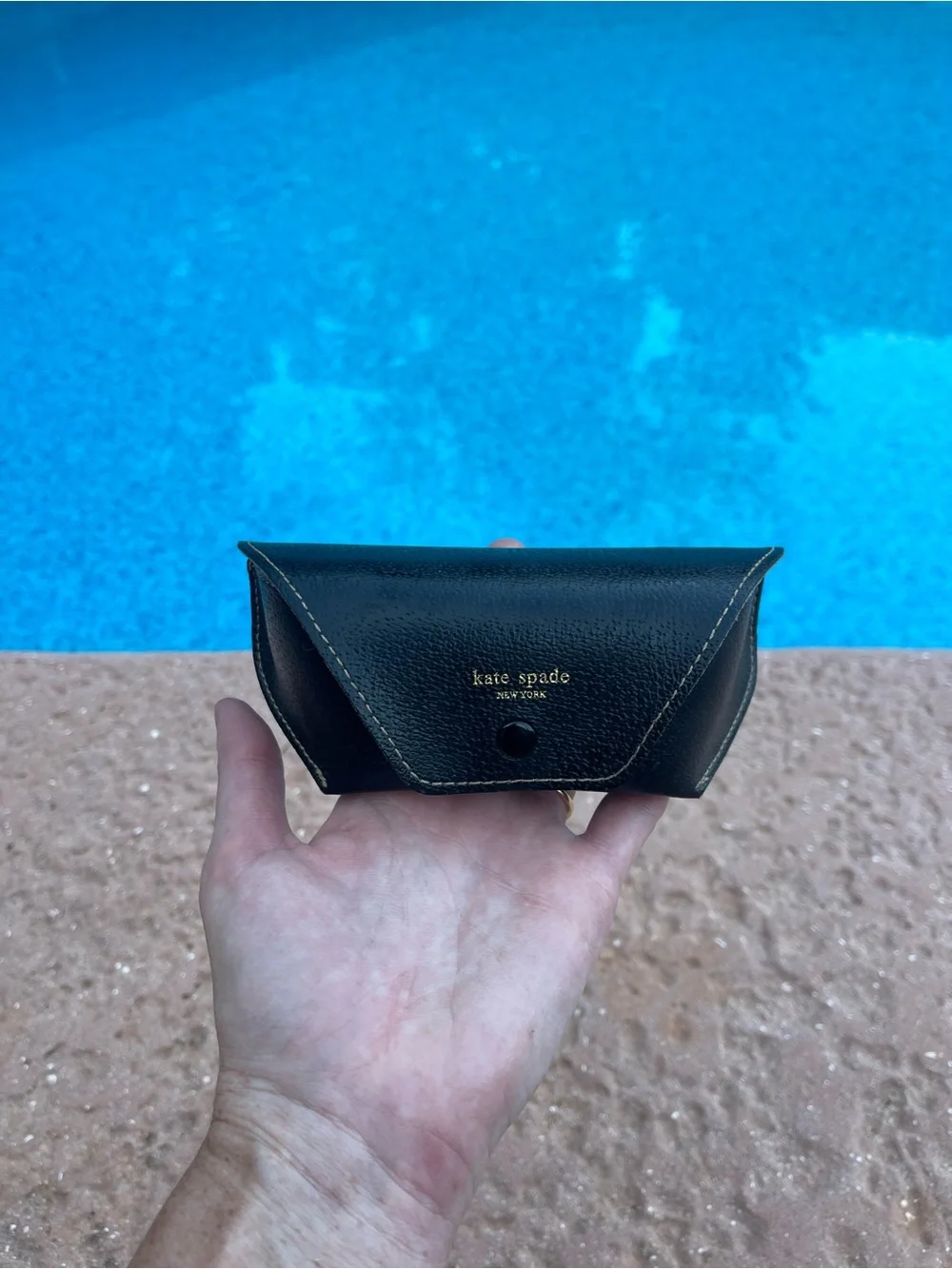 kate spade Black Gloss Sunglasses with Dark Blue Tint